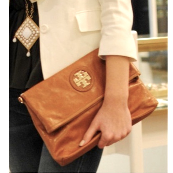 Tory Burch Handbags - Tory Burch Leather Dena Foldover Crossbody Bag